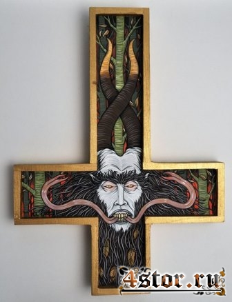 Украсили сатанинский крест мистикой